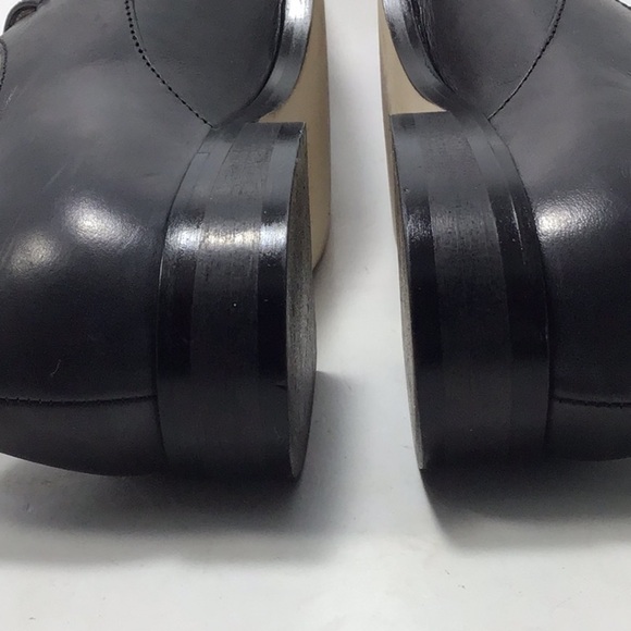 J.Crew Color lock Black White Leather Loafers 90s With Buckle Closure Size 6.5 - Picture 13 of 16